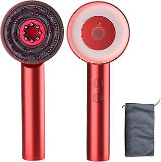 Scalp Massaging Brush Red Blue Light Multipurpose Scalp Massaging Brush Oil Applicator Electric Massager for Scalp & Hair, Cordless & Portable (Red)