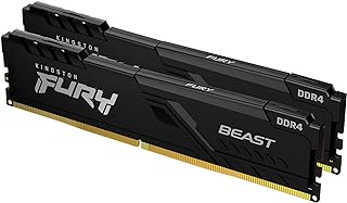 فيوري بيست من كينجستون 16 GB 2×8 3600 MHz يحتوي على DDR 4 سي ال 17 ووحدة ذاكرة جهاز كمبيوتر مكتبي مجموعة 2 قطعة KF436C17BBK2/16