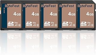 ByteFest 4GB SD Card (Pack of 5), SDHC Memory SD Card, Class 10, U1, V10, Full HD, SD Cards