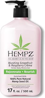 Hempz Blushing Grapefruit & Raspberry Creme Herbal Body Moisturizer Lotion - Fruit Body Cream - Pure Hempseed Oil, Shea Butter, Ginseng, Natural Extracts, Vitamins A, C, and D, Cucumber Extract