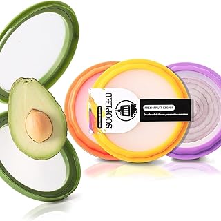 4 Piece Set Silicone Food Storage Containers, Avocado Saver and Onion Storage,Multifunctional and Perfect for Lemons Garlic Tomato Cheese, Potatoes Storage Containers Reusable