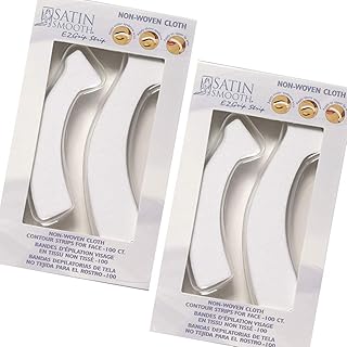 Satin Smooth EZ Grip Non-Woven Contour Facial Waxing Strips 100 ct x 2 packs