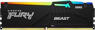 كرت ذاكرة للالعاب المكتبية من كينغستون فيري بيست 8 جيجابايت وحدة واحدة DDR5 RGB 5200MT/s DDR5 CL40 DIMM - KF552C40BBA-8، سعة 8.0 GB