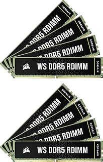 كورسير ذاكرة كمبيوتر دبليو اس DDR5 ECC RDIMM 256GB (8x32GB) 5600MHz CL40 AMD اكسبو انتل XMP 3.0 - اسود (CMA256GX5M8B5600Z40)