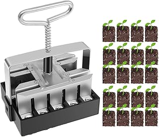 Hand Held Soil Blocker, Soil Blocker Set, 8 Cell Non Slip Soil Block Maker, Handheld Seedling Devices, for Grow Seedling, Seed Starter Soil Tray Garden Potting