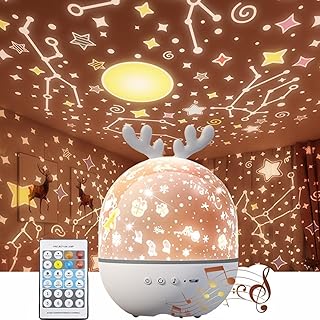 Beauenty Projector For Kids 6 Scenes Films Ceiling Projection Led Night Light With Mushroom Star Projector,Usb Rechargeable,With Remote,360°Rotatable Sound Machine For Decoration Birthday Party