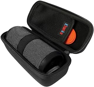 حافظة صلبة للسفر من Khanka لجهاز JBL Flip 3 / Flip 4 / Flip 5 / Flip 6 مقاوم للماء مقاوم للرذاذ ومكبر صوت بلوتوث محمول، أسود