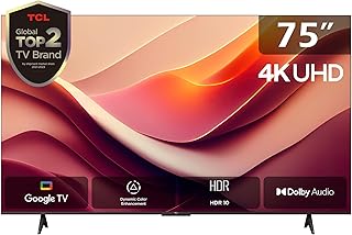 تلفزيون 75 بوصة بدقة وضوح 4K وشاشة UHD بتقنية DHR 10 وتقنية تي سكرين مع هيكل معدني بدون حواف يدعم جوجل في من سي ال موديل 75P69B 2024 فضي