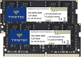 تايم تيك مجموعة 32GB (2x16GB) DDR4 2666MHz PC4-21300 غير مخزن مؤقت 1.2 فولت CL19 2Rx8 ثنائي الرتبة 260 دبوس SODIMM لابتوب نوت بوك الكمبيوتر المحمول وحدة ذاكرة RAM ترقية (32GB (2x16GB))