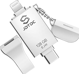 عصا صور 3 في 1 USB 3.0 معتمدة من ابل ام اف اي بسعة 256GB، ذاكرة فلاش لاجهزة ايفون، فوتو ايفون وايباد والجوال النوع سي والكمبيوتر