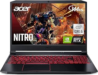 ايسر لابتوب العاب نيترو 5 بشاشة FHD 15.6 انش 144Hz ومعالج انتل كور i5-10300H (حتى 4.5GHz)، جيفورس RTX 3050، 16GB RAM 512GB PCIe SSD، واي فاي 6 كيبورد باضاءة خلفية مع ملحقات 3 في 1