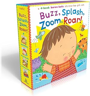 Simon & Schuster Buzz, Splash, Zoom, Roar!: 4-Book Karen Katz Lift-The-Flap Gift Set: Buzz, Buzz, Baby!; Splish, Splash, Baby!; Zoom, Zoom, Baby!; Roar, Roar, Baby!