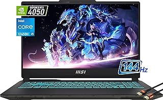 لابتوب ألعاب سايبورج 15.6 بوصة FHD 144Hz من ام اس اي انتل i5-12450H نفيديا جيفورس RTX 4050 8GB-4800MHz DDR5 RAM 512GB PCIe SSD ويندوز 11 هوم مع HDMI 8GB