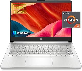 HP لابتوب 2023 الاحدث 14 للانتاجية والترفيه، شاشة 14 انش FHD وذاكرة RAM 16GB وSSD 1TB ومعالج AMD رايزن 3 حتى 3.5GHz ومنفذ USB-C وHDMI وشحن سريع وبطارية تدوم حتى 10 ساعات وويندوز 11، من اتش بي، نوت بوك