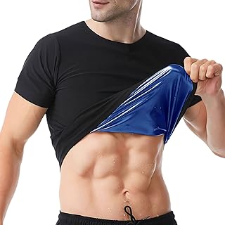 Sauna Shirt for Men, Short Sleeve Sauna Suit for Men, Sweat Body Shaper Sauna Vest for Men Gym Exercise Sauna Top