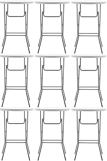بتكسبيرت مجموعة من 10 قطع 32 انش دائرية بارتفاع 43 مصنوعة الجرانيت وقابلة للطي طاولة طعام بلاستيكية محمولة للاستخدام التجاري مناسبة لحفلات الزفاف والمناسبات المنزلية والمطبخ والاماكن الخارجية