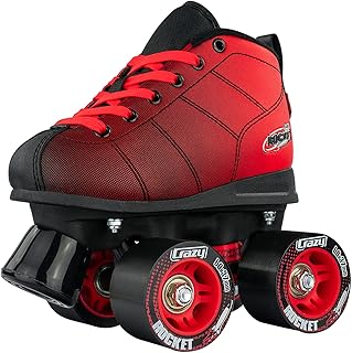 Crazy Skates Rocket Roller Skates for Girls and Boys - Available in Adjustable or Fixed Sizes - Great Beginner Kids Quad Skates