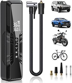 Tire Inflator Portable Air Compressor, 3X Faster Portable Air Pump with 10000mAh Battery, 150 PSI Cordless Air Pump for Cars, Bike & Motorcycle Tires, Ball