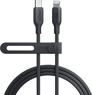 كيبل USB - C إلى لايتنينج 541 من انكر (أسود فانتوم ، 1.8 متر) معتمد ابل شحن سريع خامات حيوية لآيفون 15 و15 برو ماكس وآيفون 14 و14 و13 و12 (الشاحن غير مرفق)