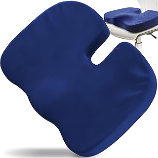 Retoo Orthopaedic Seat Cushion for Office Chair, Cosy Cushion with Memory Foam Chair Cushion for Coccyx Relief, Promotes Blood Circulation and Increases Seat Comfort, Ergonomic Office, Car, Wheelchair