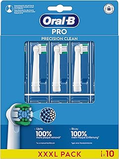 Oral-B Precision Clean Electric Toothbrush Heads, Pack of 10 Replacement Heads, 3 Types of Bristles for Precise Cleaning and Whitening, Head Use Indicator