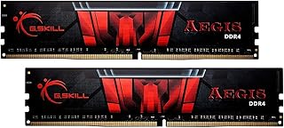 G.سكيل ذاكرة SDRAM مزدوجة القناة 16GB (2 × 8GB) 288 دبوس (PC4-25600) DDR4 3200 CL16-18-18-38 بجهد 1.35 فولت من سلسلة ايجيس F4-3200C16D-16GIS، من جي سكيل