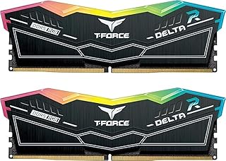 مجموعة ذاكرة DDR5 تي فورس دلتا باضاءة RGB و16GB (2×8GB) 5200MHz (PC5 41600) CL40، وحدة RAM للكمبيوتر المكتبي (لون اسود)، لجهاز FF3D532G5200HC40CDC01 من تيم جروب