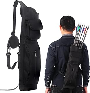 Syansju Archery Back Arrow Quiver Arrow Holder, Shoulder Hanged Adjustable Quiver for Arrows, Archery Quiver with Front Pockets