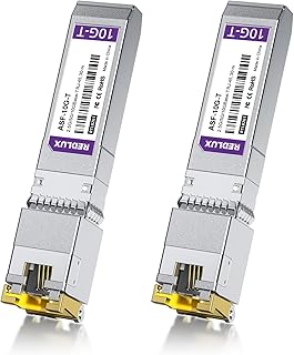 ريد لوكس 2 حزمة 2.5/5/10G SFP+ الى RJ45، موصل CAT.6a/CAT7 RJ45، حتى 30 متر، 10GBase-T النحاس متوافق مع سيسكو SFP-10G-T، يوبيكويتي UF-RJ45-10G، ميراكي، نيتجير، تي بي لينك والمزيد