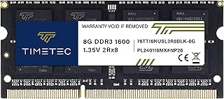 تايم تيك 8GB DDR3L / DDR3 1600MHz (DDR3L-1600) PC3L-12800 / PC3-12800 (PC3L-12800S) غير ECC غير مخزن مؤقت 1.35 فولت/1.5 فولت CL11 2Rx8 204 دبوس سوديم لابتوب نوت بوك كمبيوتر وحدة ذاكرة RAM ترقية سوداء