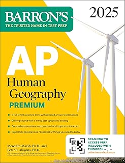 AP Human Geography Premium, 2025: Prep Book with 6 Practice Tests + Comprehensive Review + Online Practice