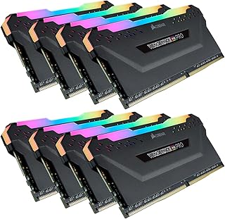 كورسير ذاكرة كمبيوتر مكتبي فينجانس RGB برو 256GB (8x32GB) DDR4 3200 (PC4-25600) C16 - اسود