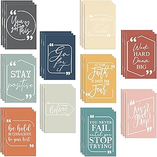 Fulmoon 50 Pcs Employee Appreciation Gifts Mini Notepad Bulk Inspirational Gifts for Coworkers Small Pocket Notebooks Mini Journal for School Office Supplies, 10 Styles (Multicolor)