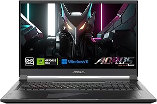 جيجابايت اوروس 17X: لابتوب بشاشة 17.3 بوصة QHD 2560×1440 240Hz انفيديا جيفورس RTX 4080 وحدةGPU 12GB GDDR6، انتل كور i9-13900HX، 16GB DDR5 RAM، 1TB SSD، ويندوز 11 برو (اوروس 17X AXF-B4US694SP)، أسود