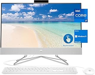 لابتوب اتش بي الكل في واحد بشاشة لمس FHD مقاس 23.8 انش ومعالج انتل كور i7-1165G7 الجيل 11 وبطاقة رسومات ايريس Xe وRAM 16GB وSSD 256GB وهارد ديسك 1TB وكاميرا ويب وويندوز هوم