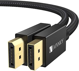 IVANKY DisplayPort 1.4 1 Metre Cable, 8K@60Hz,4K@144Hz UHD Resolution DP Cable with 8K, Support HBR3, DSC 1.2, HDR 10, DisplayPort to DisplayPort Cable for PC, Laptop, TV, Braided Nylon