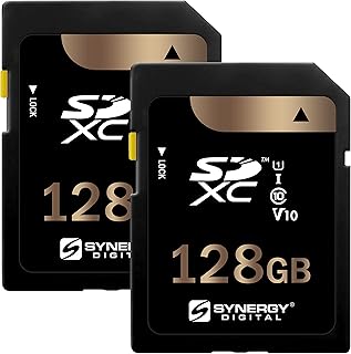 سينيرجي ديجيتال بطاقات ذاكرة SDXC UHS-I سعة 128GB - الفئة 10، U1، 100 ميجابايت/ثانية، سلسلة 300 - عبوة من قطعتين