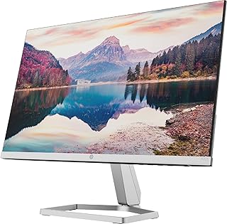 HP - شاشة IPS LED FHD 1080P مقاس 21.5 انش (HDMI، VGA)، ضوء ازرق منخفض، تقنية AMD فري سينك، فضي واسود، من اتش بي