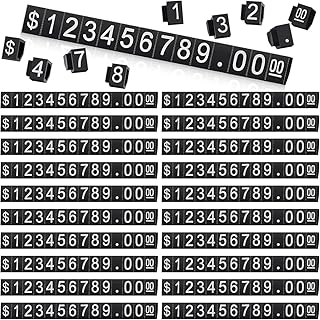 50 مجموعة من مكعبات بطاقات الاسعار من كوسلين، حامل عرض بطاقة سعر قابل للتعديل، مكعب لعرض الاسعار على شكل مكعب للحروف والارقام والاسعار، حامل بطاقات تسعير المجوهرات لمتاجر البيع بالتجزئة وعرض أسعار