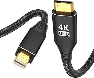 كيبل ميني ديسبلاي بورت 4 كيه الى ميني HDMI بطول 5 قدم من كيلينك، سلك ثاندربولت 2 الى ميني HDMI احادي الاتجاه، يدعم 4K@30Hz لماك بوك، سيرفس برو/دوك الى كيه واي واي وارزوبا وفيلفا وام ان ان والشاشة