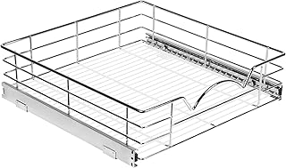منظمات خزانة قابلة للسحب من هولدن ستوريج - ادراج قابلة للسحب بارتفاع 5 انش لخزائن المطبخ - شديدة التحمل - مع ضمان محدود لمدة 5 سنوات - مقاس السلة 20 انش عرض × 21 انش عمق × 5 انش ارتفاع، معدن، كروم
