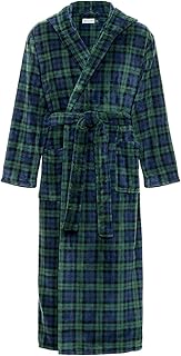 Mens Robe with Hood, Plush Fleece Hooded Mens Bathrobe, Big and Tall Bath Robe for Men