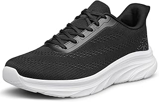 AFB Men's Walking Shoes Slip On Running Shoes Non Slip Lightweight Lace-Ups Mesh Gym Tennis Sneakers