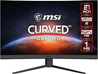 MSI شاشة العاب منحنية G27C4X 27 1920 × 1080 (FHD) 1 مللي ثانية 250 هرتز فري سينك HDMI منفذ عرض مضادة للوميض للوهج خاصية HDR من ام اس اي أسود LCD ,