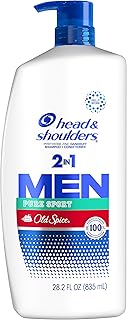 Head and Shoulders Mens 2 in 1 Dandruff Shampoo and Conditioner, Anti-Dandruff Treatment, Old Spice Pure Sport for Daily Use, Paraben Free, 28.2 oz، من هيد اند شولدرز