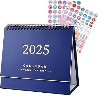 تقويم مكتب 2025 المملكة المتحدة، تقويم مكتب 2024/25 UK، تقويم مكتب اكاديمي 2024-2025، تقويم شهري 7.48 × 6.3 انش 2024-2025 مع ملصقات سبتمبر 2024 الى ديسمبر 2025 للمكتب القائم (ازرق)