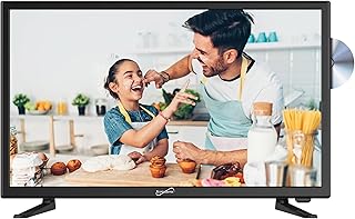 سوبر سونيك شاشة LED عريضة بدقة 1080P مقاس 24 بوصة مع HDMI ومشغل دي في دي مدمج SC2412، ابيض