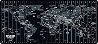 لوحة ماوس ألعاب كبيرة من جيلونغ مع خريطة العالم، لوحة ماوس ممتدة مع قماش دقيق متفوق، لوحة مفاتيح مريحة، حصيرة مكتب للعب المكتب المنزل، 35.7 × 15.7 بوصة