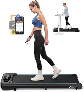 MERACH Walking Pad, Quiet Under Desk Treadmills for Home, Portable Walking Treadmill with Magnetic Remote Control, LED Display, APP