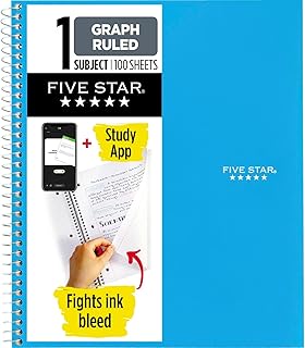 دفتر ملاحظات بسلك حلزوني من فايف ستار لمادة واحدة ورق مسطر مقاس 11 انش × 8-1/2 100 ورقة بلون أزرق مخضر 06190AA4 الصفحات